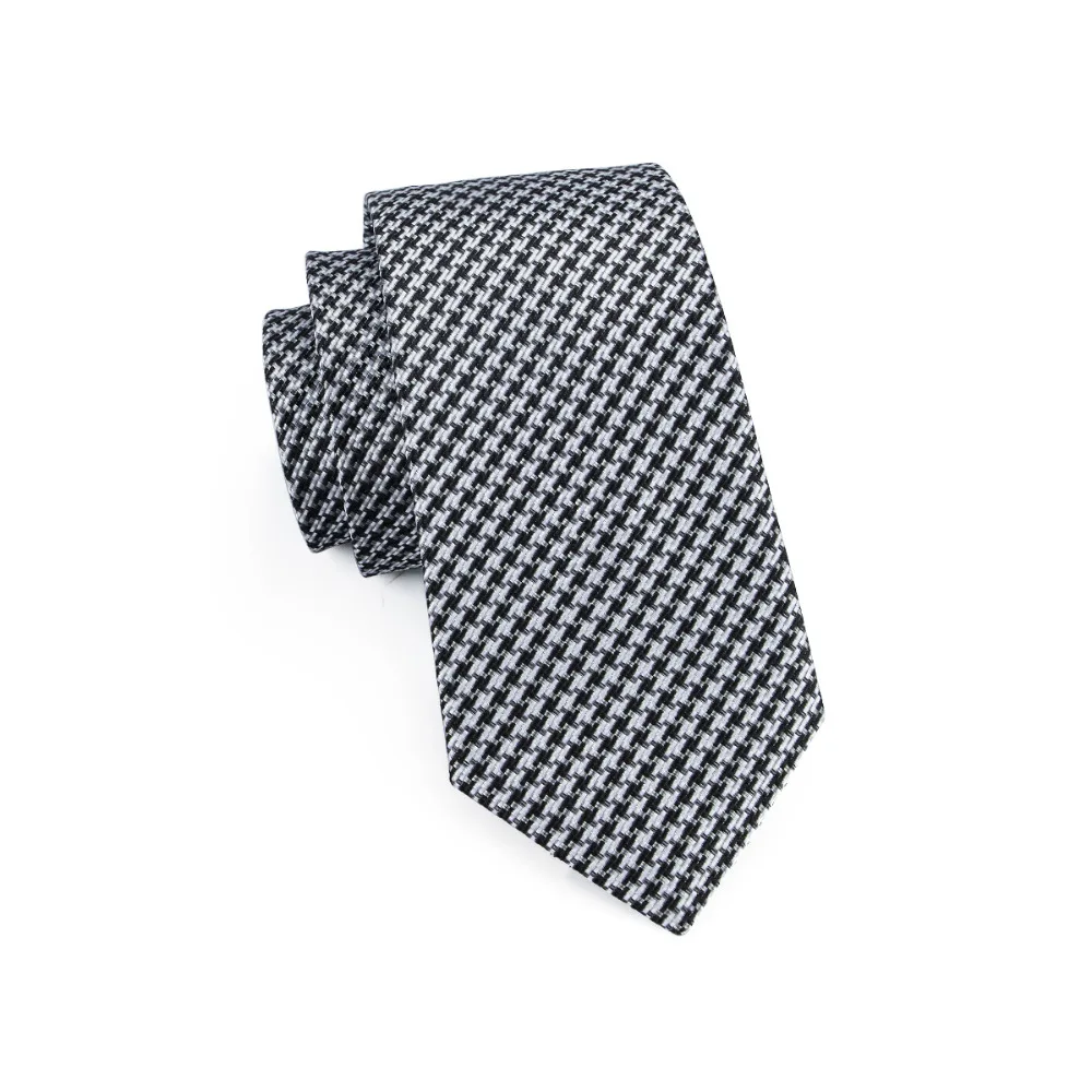 Мужской галстук Белый Черный Новинка Шелковый жаккардовый галстук Hanky набор запонок свадебное торжество деловая встреча ежедневный галстук C-774