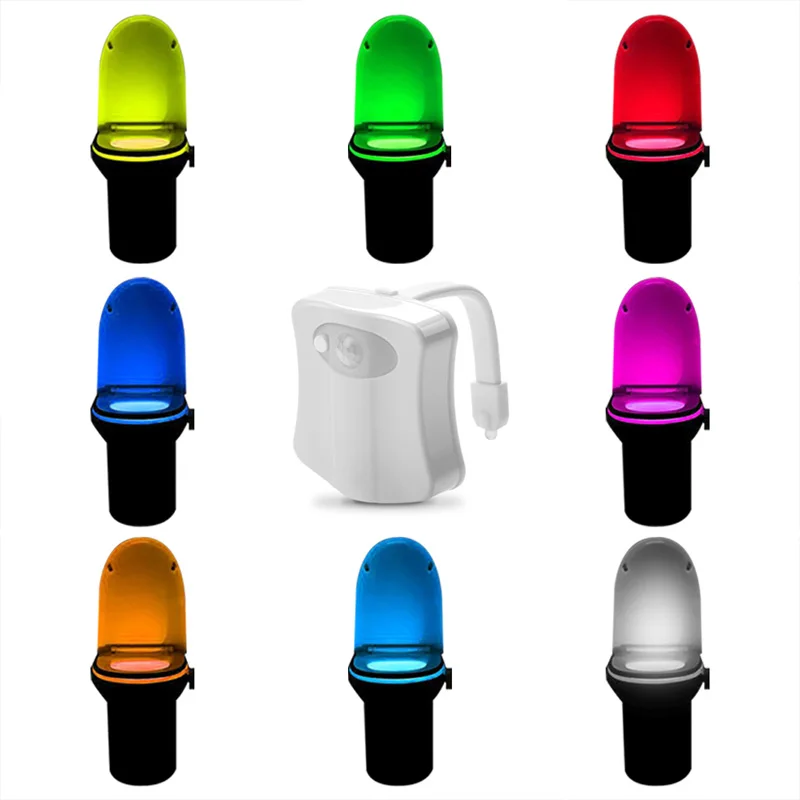 

Smart toilet night light led WC closestool Body Motion Activated Seat PIR Sensor auto Lamp Activated pedestal Toilet 8color