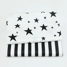 Черные звезды и полосы саржевая хлопковая ткань, Лоскутная Ткань, DIY шитье стеганое жир четверти материал для ребенка и ребенка