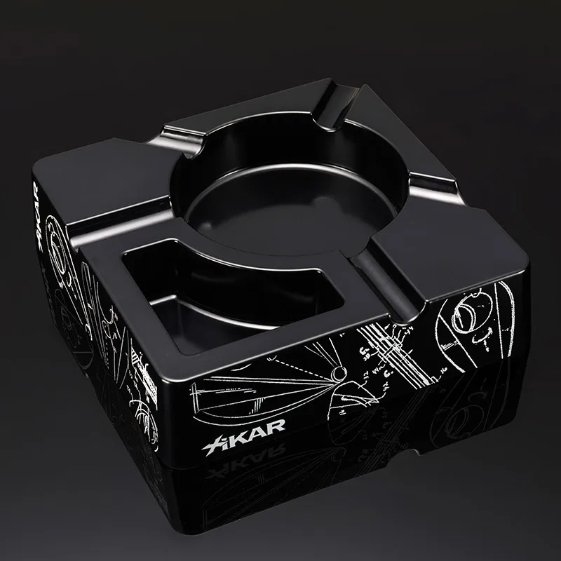 

High-end Cigarloong Creative ABS Material Black Holder 4 Rest Cigar Ashtray