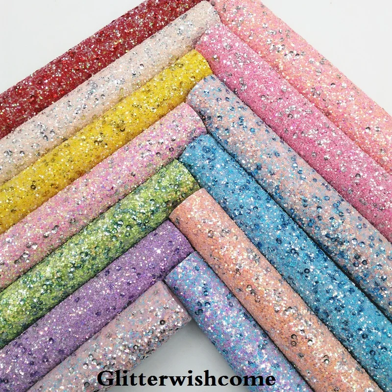 Glitterwishcome 21X29 см A4 размеры синтетическая кожа, с эффектом блестящей кожи Ткань Винил для Луки, GM043A