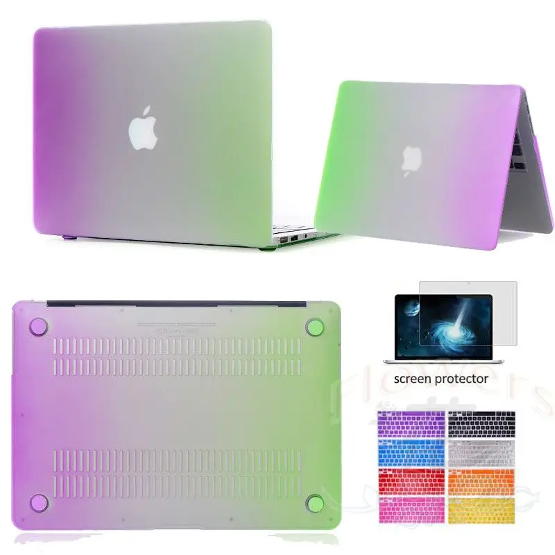 Модный матовый Радужный жесткий защитный чехол для MacBook Air 11 Pro 13/15 дюймов с Retina +