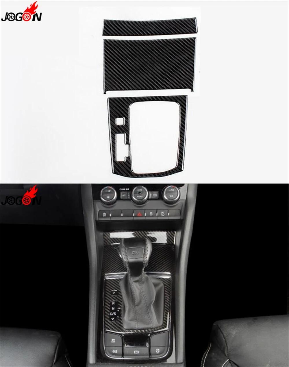 

Carbon Fiber Center Console Panel Sticker Cover Trim For Skoda Kodiaq 2017 2018 LHD