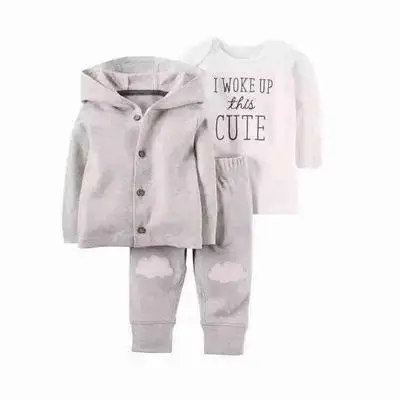 bebes/комплект одежды для маленьких мальчиков и девочек, хлопковый кардиган с капюшоном+ брюки+ боди, комплект из 3 предметов, Одежда для новорожденных - Цвет: 13