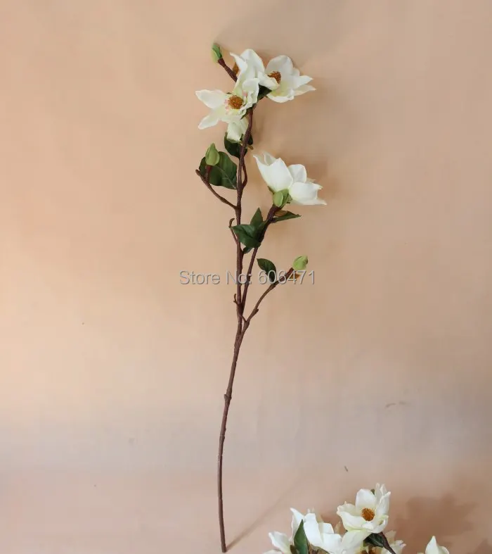 3 Pcs Magnolia Spray Good Quality Free Shipping Silk Artificial Flowers High Simulation Wedding Flowers Home Decoration