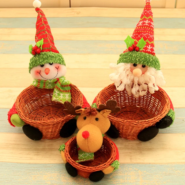 3pcs lovely handmade basket christmas box christmas decorations candy box christmas desktop decoration event party supplies - Christmas Basket Decorations 3pcs lovely handmade basket christmas box christmas decorations candy box christmas desktop decoration event party supplies - Christmas Basket Decorations