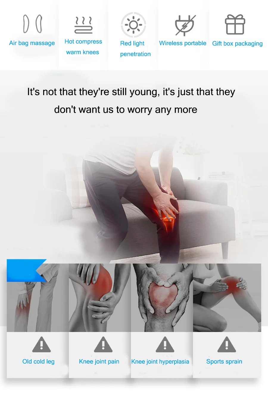 Массажер для колена, Уход За коленом, воздушный Массажер для колена, боль в колене, физическая терапия, магнитная терапия для остеоартрита, ревматического артрита
