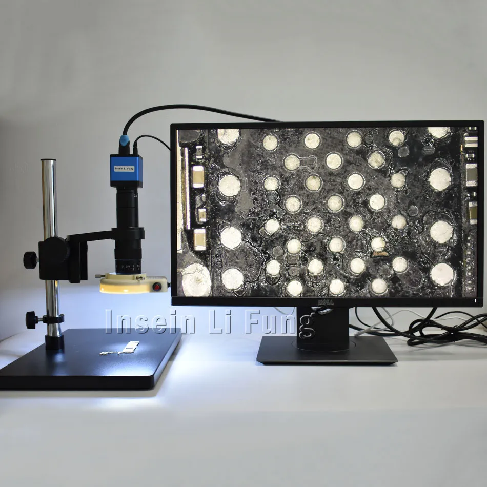 2.0MP 1080 p 60FPS 1/2. 8-inch CMOS HDMI HD Microscoop Camera + 10-300X Verstelbare Vergroting Zoom C-mount Lens + LED Licht + houder 2.0MP 1080 p 60FPS 1/2. 8-inch CMOS HDMI HD Microscoop Camera + 10-300X Verstelbare Vergroting Zoom C-mount Lens + LED Licht + houder