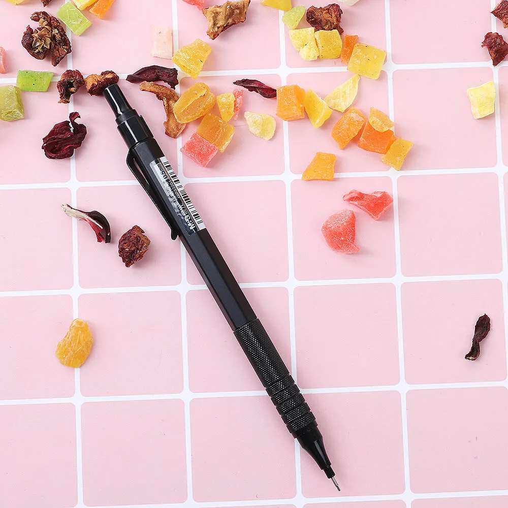 1 шт. металлический механический карандаш 0,5 мм автоматические чертёжные карандаши для офиса и школы Серебристые черные цвета случайный