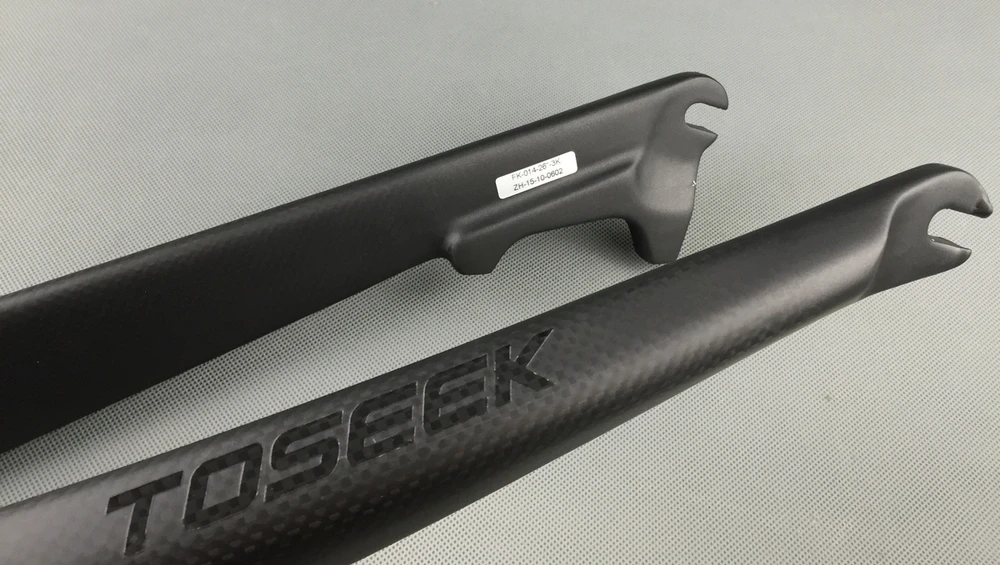 

TOSEEK bike full carbon fiber bicycle fork 3K matte front fork cone-shaped cycling fork 26/27.5/29ER