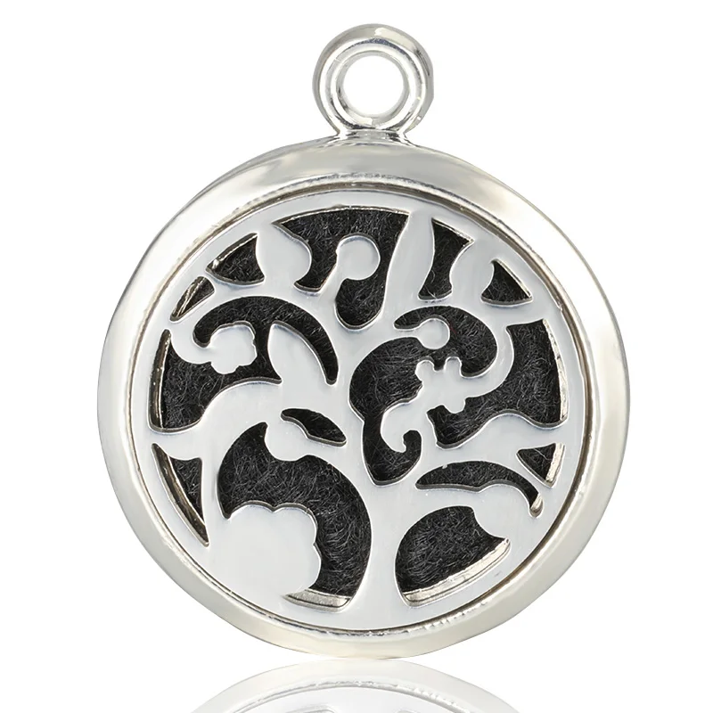 

MODKISR Wholesale 28mm Essential Oil Diffuser Locket Necklace 316L Stainless Steel Magnetic Life Tree New Wave Fashion Jewelry