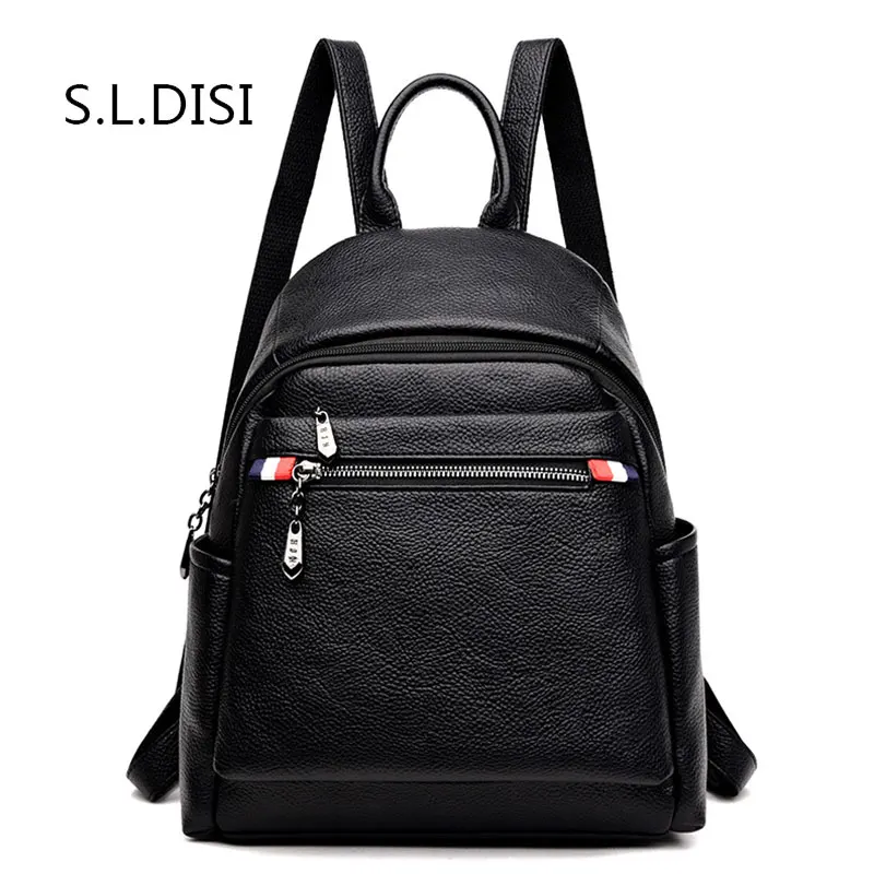 

S.L.DISI Women Waterproof Backpack High Quality PU Leather Shoulder Bag For Teenager Girls School Bags Vintage Mochila Casual
