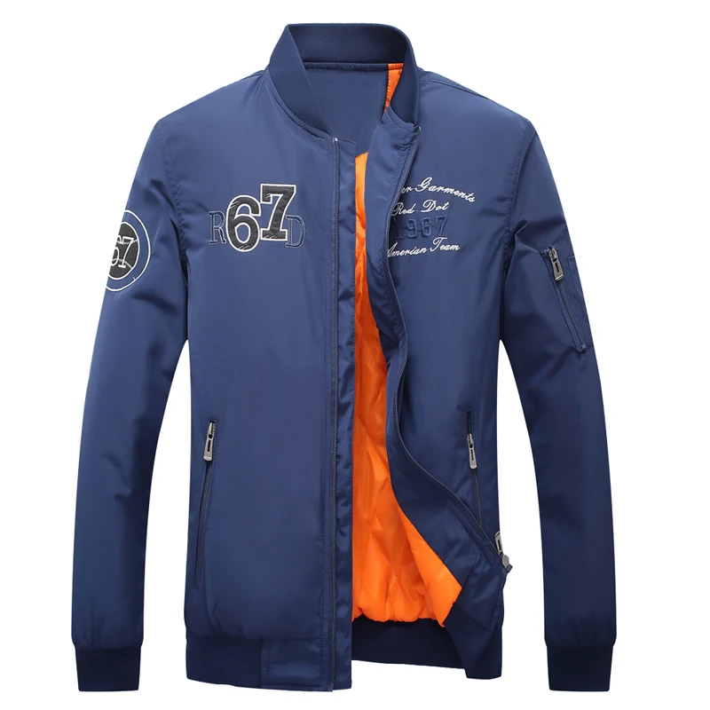2017 Men Motorcycle Flight Jacket Coats Brand clothing Embroidery Logo ...