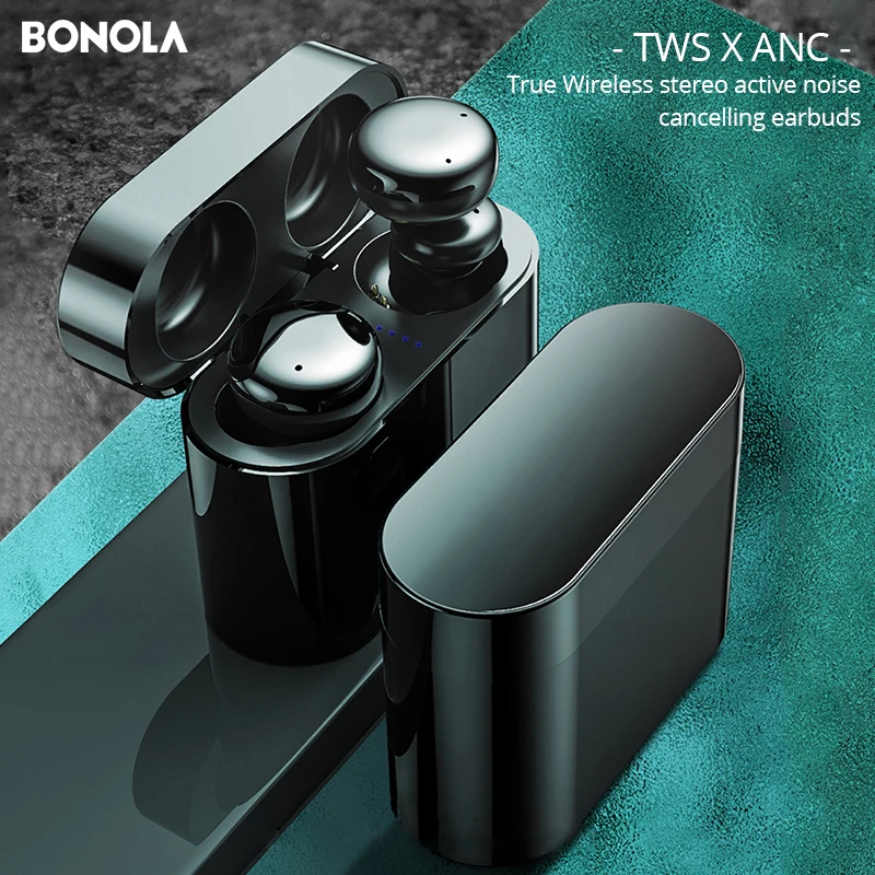 Bonola ANC беспроводные Bluetooth наушники стерео с активным шумоподавлением TWS Touch Key 5 0