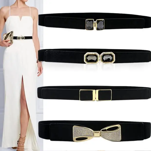 Женский эластичный пояс с пряжкой винтажный из розового золота|elastic wide belt|fashion