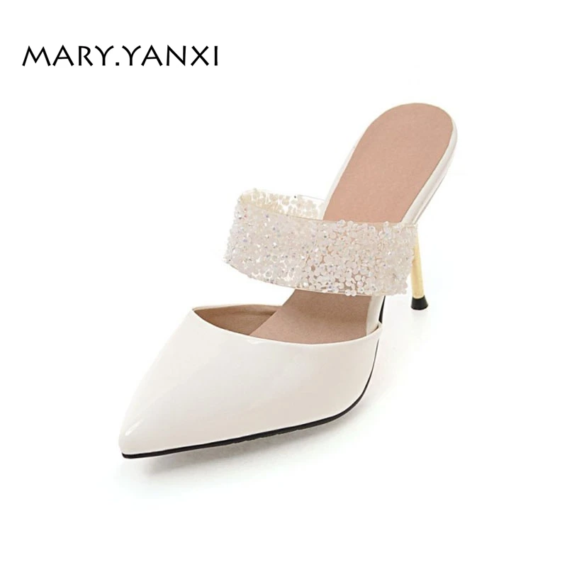 Spring/Autumn Women Pumps Mules Shoes Patent Leather Casual Fashion