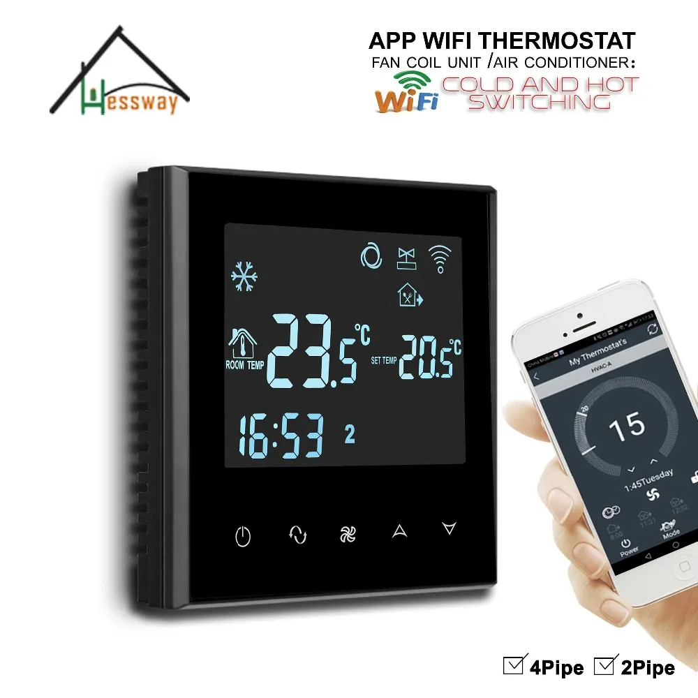 HESSWAY сенсорный экран программируемая температура отопления охлаждения термостат wifi для APP контроллер