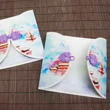 Kawaii канцелярские принадлежности Criativa китайский винтажный узел поздравительные открытки милые Элегантные цветы открытки по случаю Дня рождения Подарочная карта для детей подарок