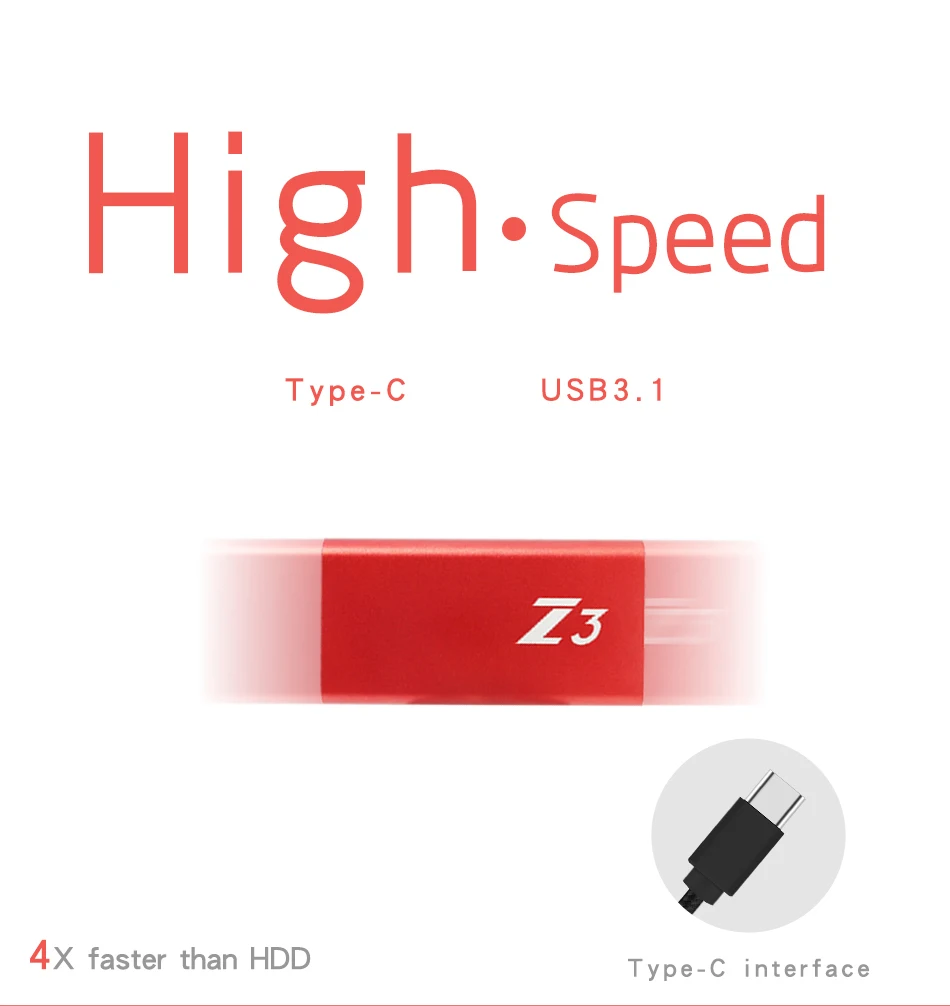  Kingspec Externe Solid State Drives USB 3.1 (10 GB/S Gen 2) USB 3.0 64 GB 128 GB 256 GB 512 GB Hohe
