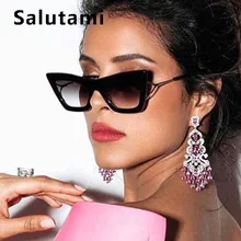 Черные солнцезащитные очки Wom2019 Новые Модные металлические винтажные Квадратные Солнцезащитные очки женские градиентные Оттенки Uv400 полые очки