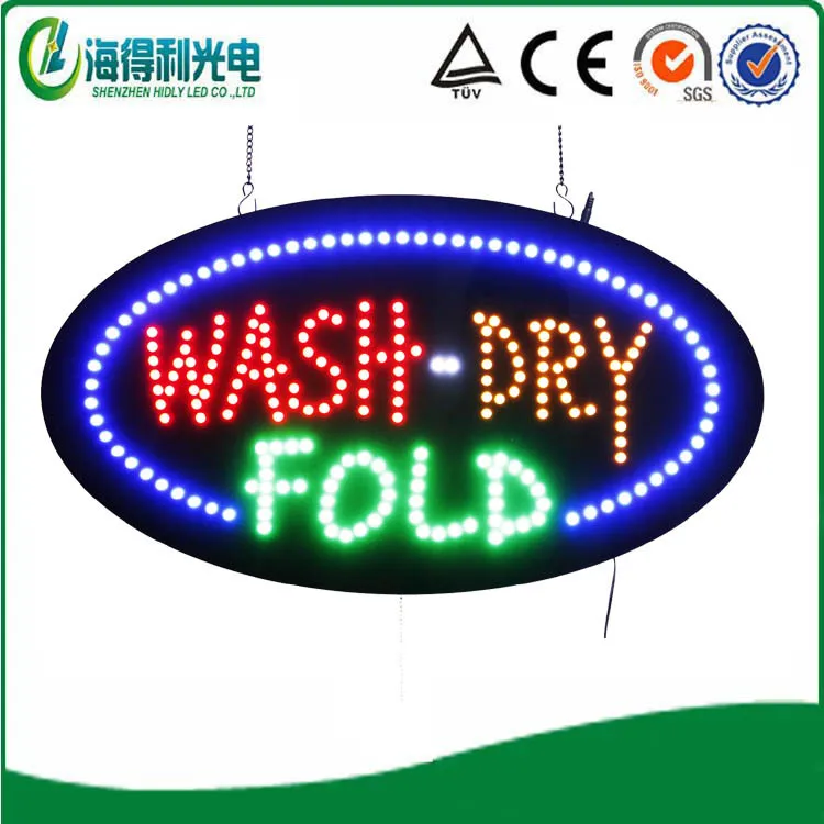 

HOT! LED WASH-DRY FOLD letter store sign/15"*27" high brightness oval LED OPEN sign