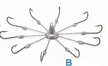 Рыболовный краб-крючок 8/10 крючков крабы ловушка рыболовный крючок с свинцовыми взрывами рыболовные крючки - Цвет: B 10 Hooks