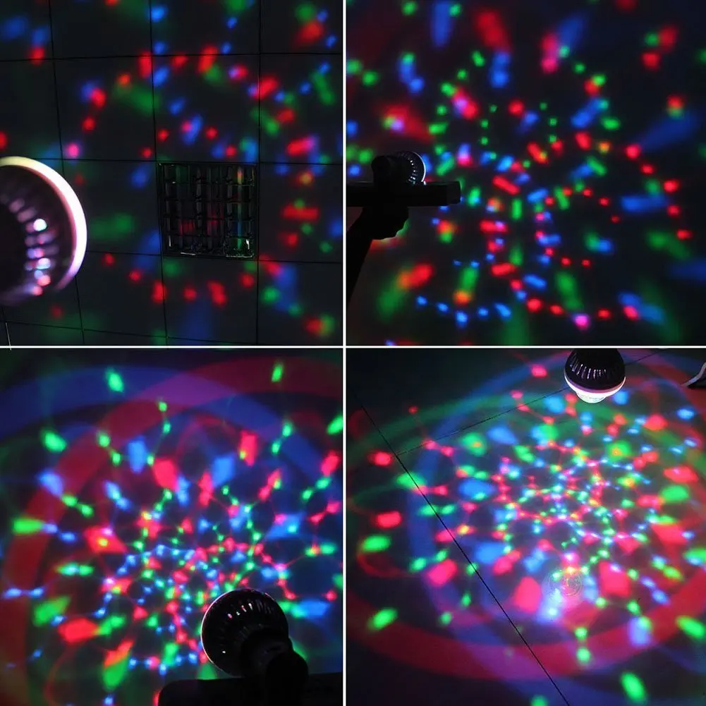 

CNIM Hot 2 in 1 Rotating Disco RGB Bulb Crystal Ball Effect White & Color Changing LED Light Bulb for Party Club Bar or Home use