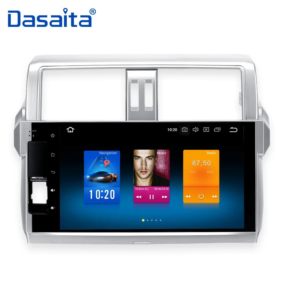 Perfect Android 9.0 car gps radio player for toyota prado 2014 2015 with 10.2" HD touch screen 32G ROM support bluetooth 4G wifi 1