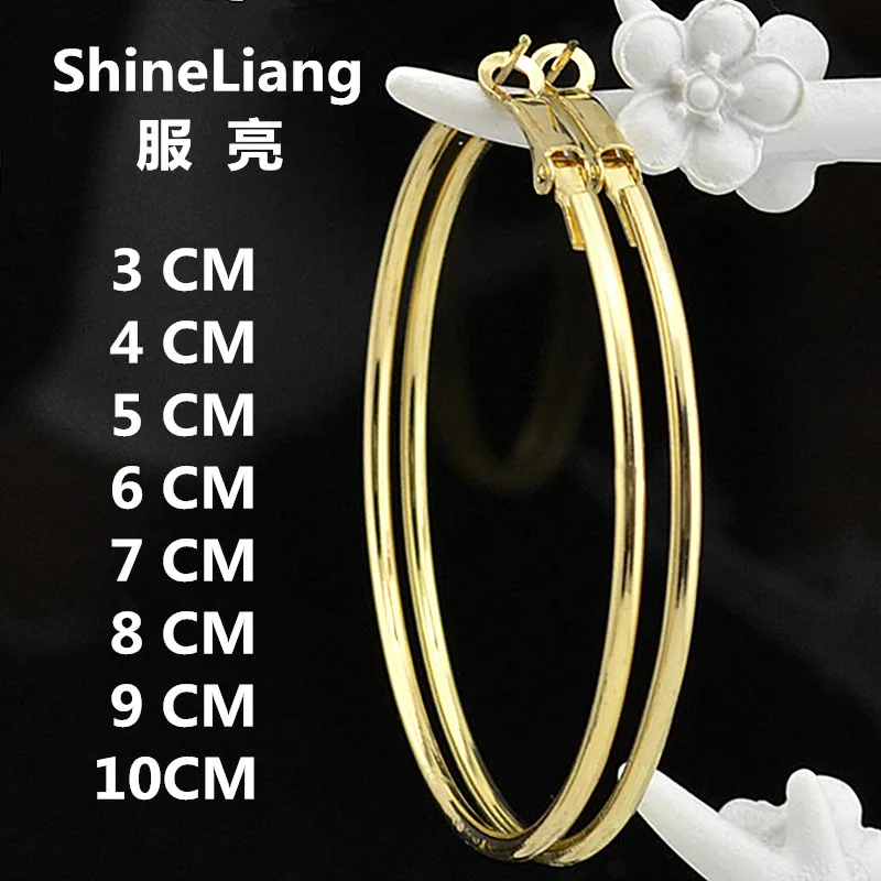 

Big small Circle Hoop Earrings for women Fashion Europe America exaggerated style jewelry Gold silver loops 2019 Female earrings