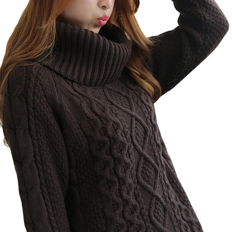 

IOQRCJV Womens Turtleneck Winter Sweater Women Long Sleeve Knitted Sweaters Pullovers Loose Female Jumper Sweater pull femme S91