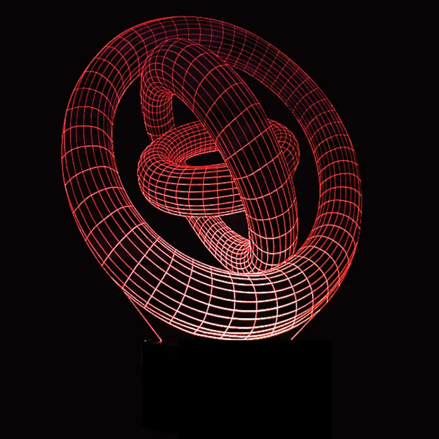 

Three Circles Touch Table lamp 7 Colors Changing Desk Lamp 3D Lamp Novelty Led Night Light LED Light Drop Ship New Year Gift
