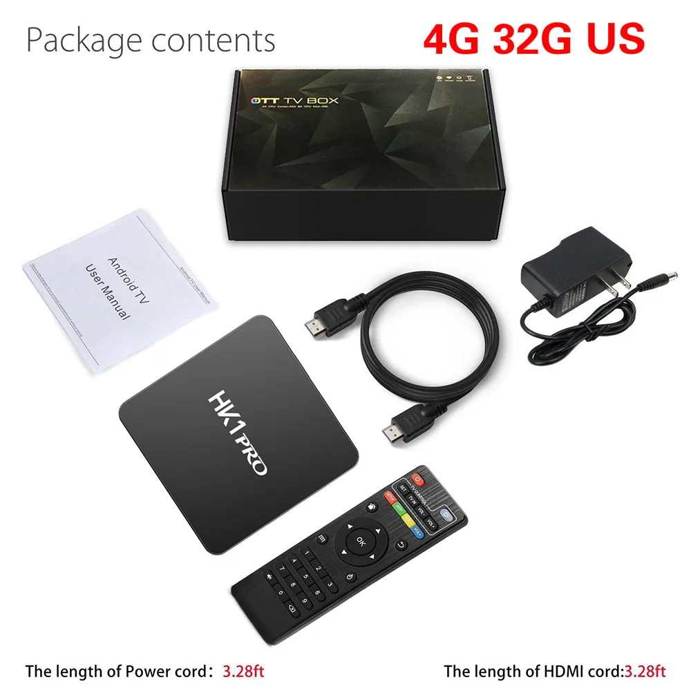 HK1 PRO Smart tv BOX Android 8,1 S905X2 LPDDR4 4+ 64 Гб 2,4 ГГц и 5 ГГц Wifi Bluetooth 4K 3D медиаплей приставка Stem Assistent - Цвет: 4G 32G US