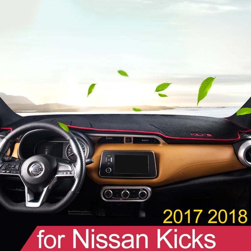 

For Nissan Kicks 2017 2018 2019 LHD Car Dashboard Avoid Light Pad Instrument Platform Desk Cover Mat Carpets Summer Accessories