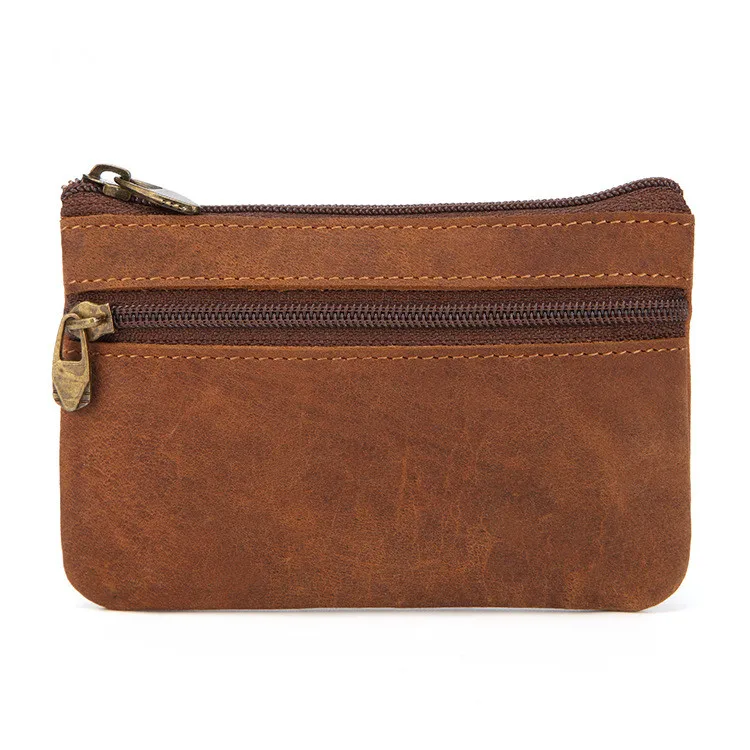 

Leather zip coin purse creative leather coin bag car key bag credit card holder