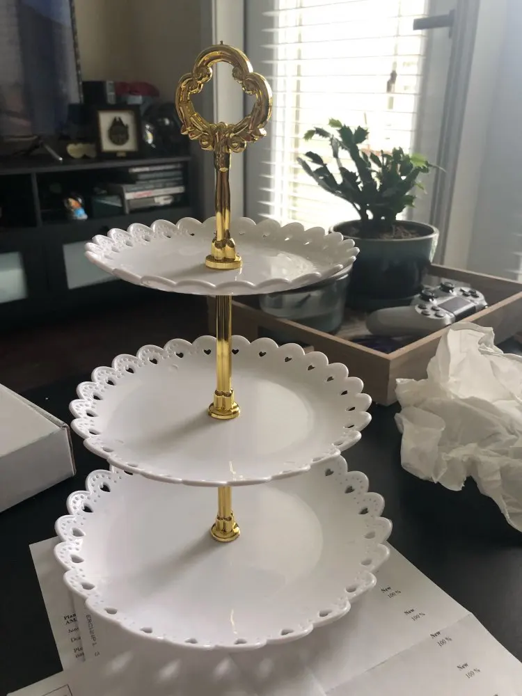 Cake Plate Stand Multi-Style 2/3 Tier Plate Handle Fitting Hardware