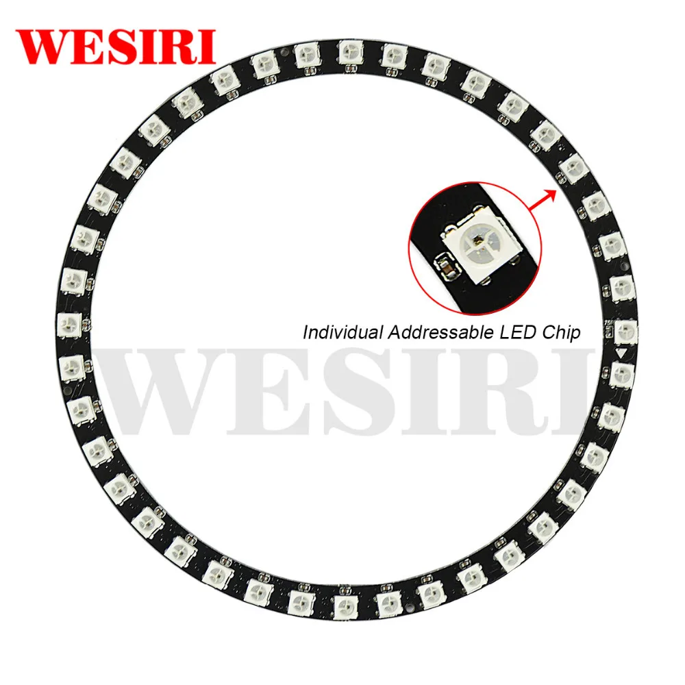 WESIRI WS2812B DIY светодиодный кольцо 1, 8, 12 лет, 16 24 32 40 48 60 93 241 биты светодиодный s WS2812B SK6812 5050 встроенный RGB доступный DC5V СВЕТОДИОДНЫЙ Кольцо