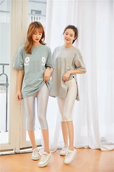 

Hot sale 4XL seven points glossy pants female thin section large size slim slimming MM outside wearing leggings