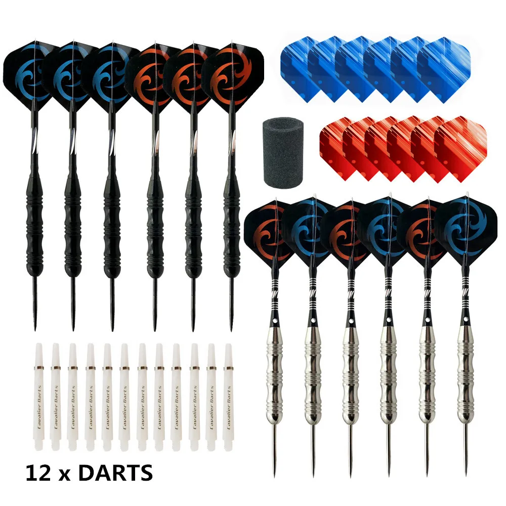 

12PCS/Set Professional 23g Soft Tip Darts iron barrel Nice Case with 12 Extra Plastic shaft Replacement for electronic darts
