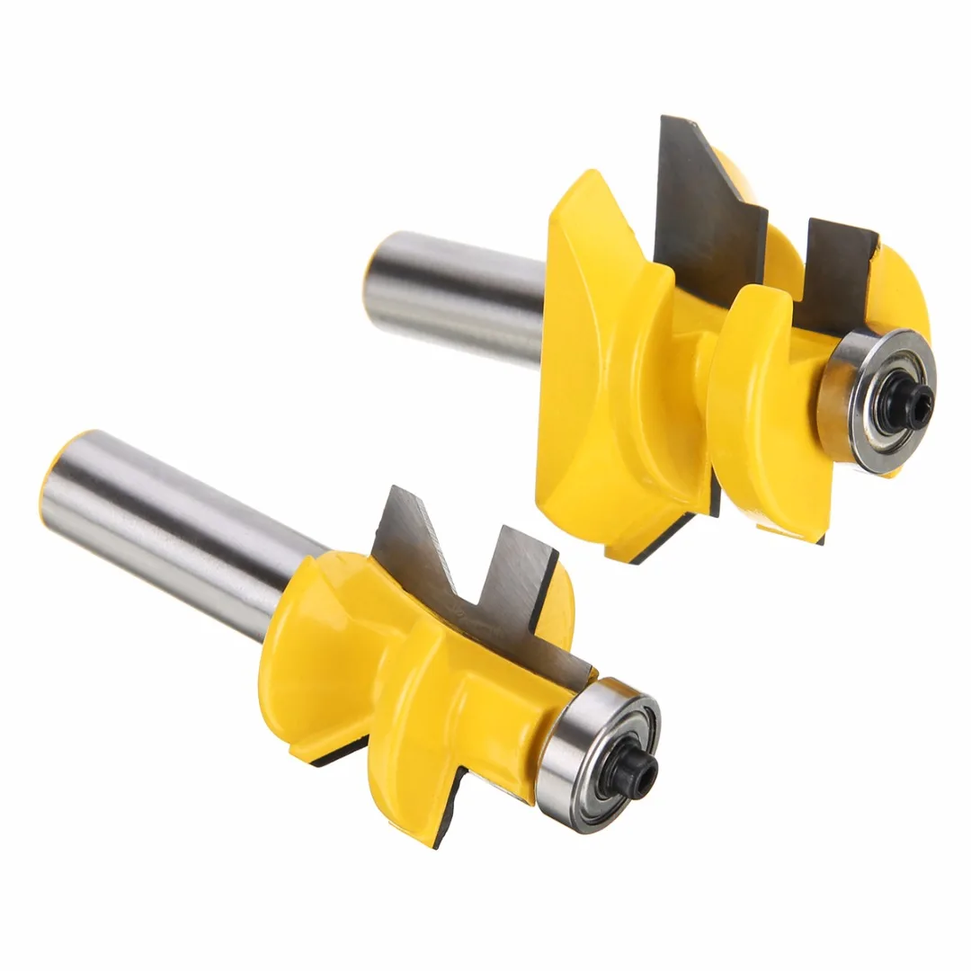 

2pcs 45 Degree Tongue & Groove Router Bit V-Joint V-notch 1/2 " x 1-1/8" Router Bit Set For Woodworking Tool