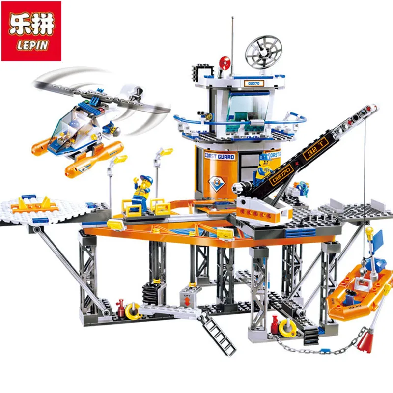 

Lepin 2017 New Relax Coast Guard City Platform City CITY Series 4210 Assembled Building Blocks Children Toys 02070