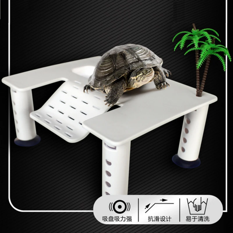 Декорация для террариума черепаха-амфибия на платформе 17,2*13,8*7 см