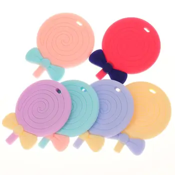 

1Pc Lollipops Shaped Silicone Baby Teethers Free DIY Necklace Pendant Teething Beads Food Grad Baby Toys Oral Care