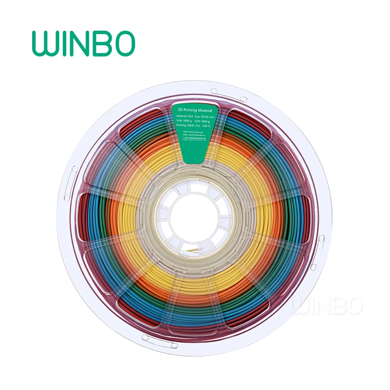 Multi color pla filament 3 00mm 3kg winbo 3d printing material eco