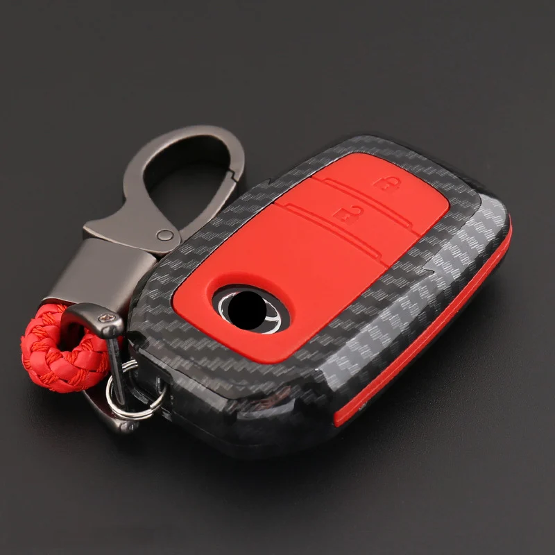 

Car Styling Carbon fiber silicone Key Cover Case For Toyota Chr C-hr RAV4 Land Cruiser 200 Avensis Auris Corolla Prius Keyring