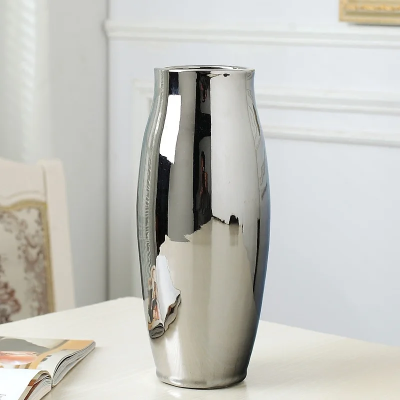 Нордическая Гостиная ТВ шкаф украшение для винного шкафа мягкая упакованная художественная керамика Позолоченная серебряная ваза