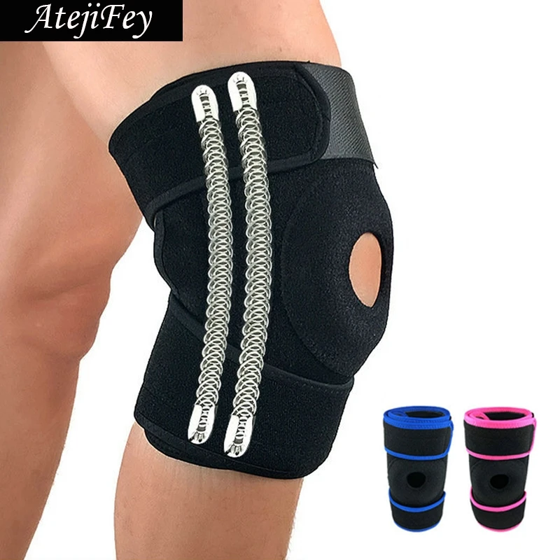 1 Pair Steel Support Brace Heavy Protective Knee Pads Compression ...