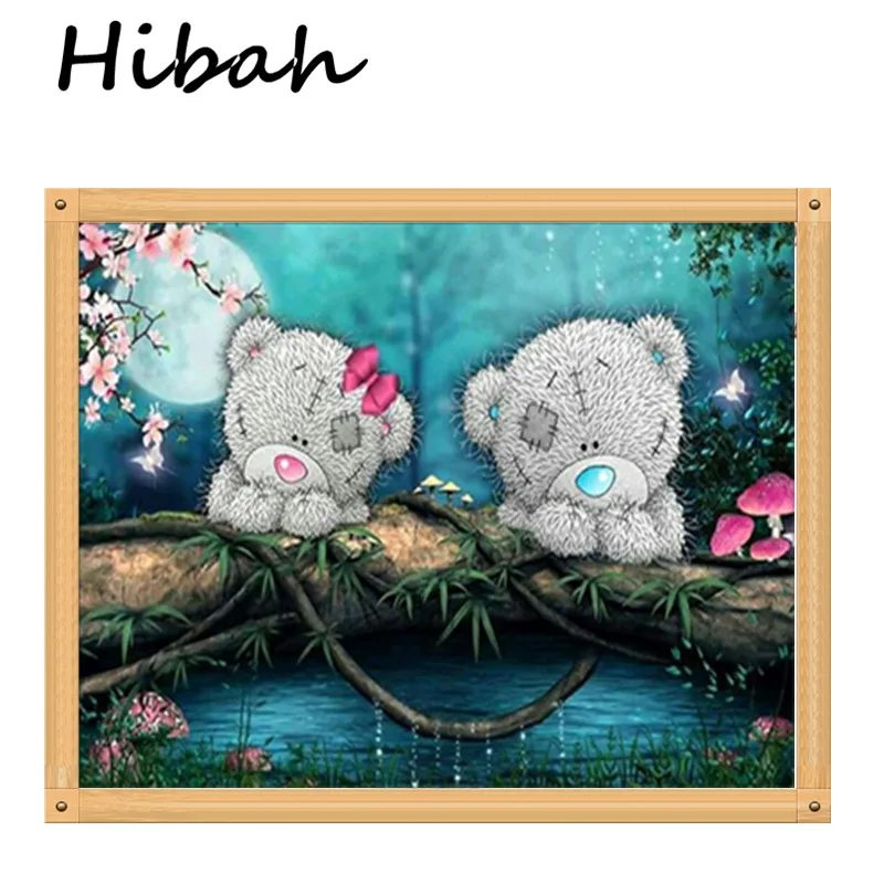 

Diamond Embroidered 5D DIY Diamonds Children's Toys Bears Cross stitch Round Diamond Mosaic Decoration Decorations