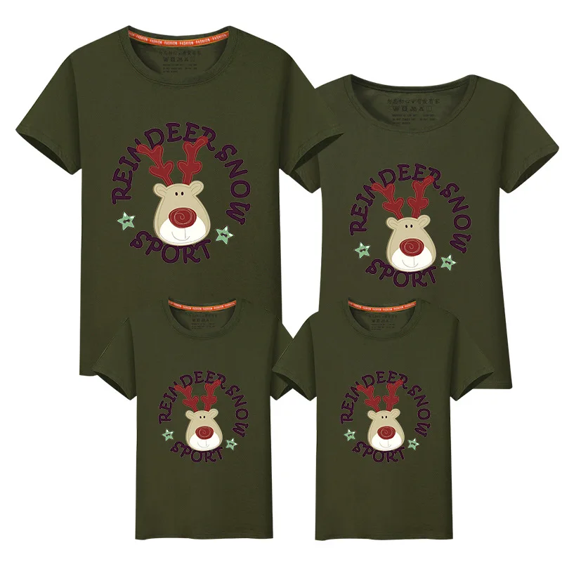 Рождественская семейная одежда с оленем для мамы и меня одинаковые комплекты одежды для семьи футболка для мамы и дочки, папы и ребенка Новогодняя одежда - Цвет: 5