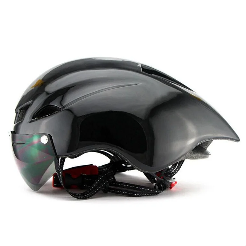 

Breathable bicycle helmet with goggles 2019 triathlon lens cycling helmet men&women ultralight mtb mountain road bike helmet