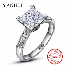 Perder Dinero Venta Grande Nuevo 100% Joyería 3ct Anillo de Plata Maciza CZ Anillos de Diamantes para Las Mujeres 925 Anillo de Plata Esterlina XR038